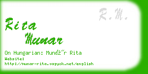 rita munar business card